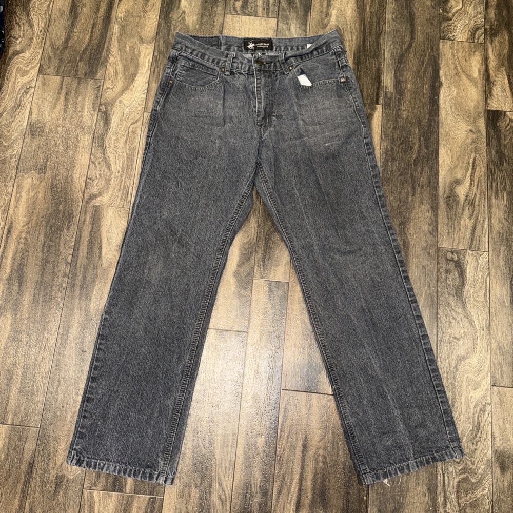Beverly Hills Polo Club Men's Grey Wash 100% Cotton Straight Denim Jeans 32/30